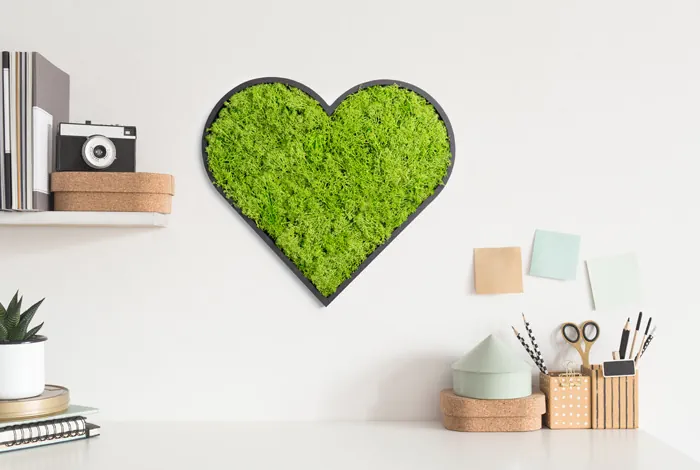 Moosbild als Herz